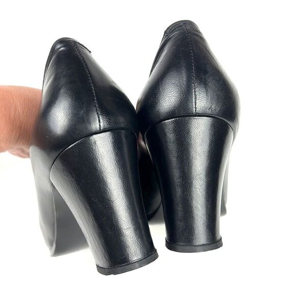 LA SFINGE by Vittorio De Maio Black Leather Italian made Pumps Heels - Picture 10 of 14